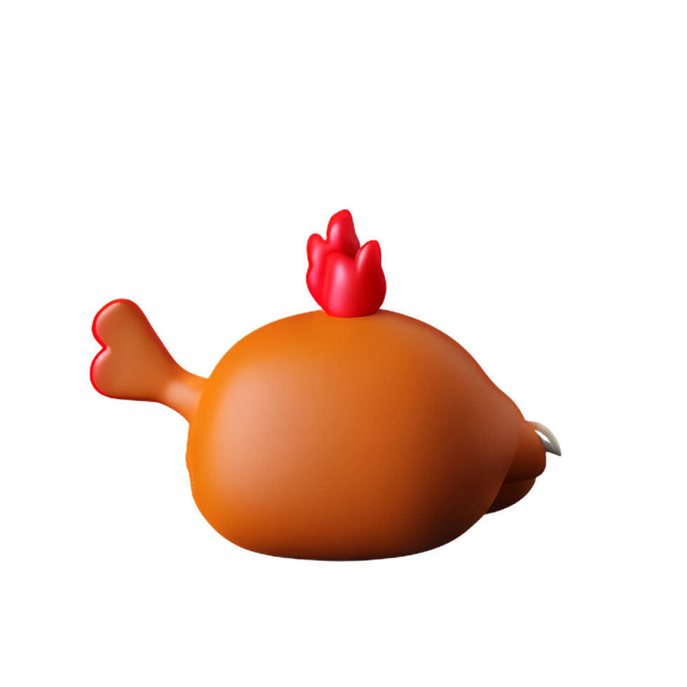 chicken 3d rendering icon illustration png
