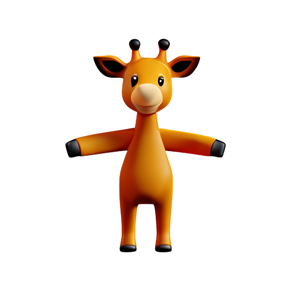 giraffe 3d rendering icon illustration png