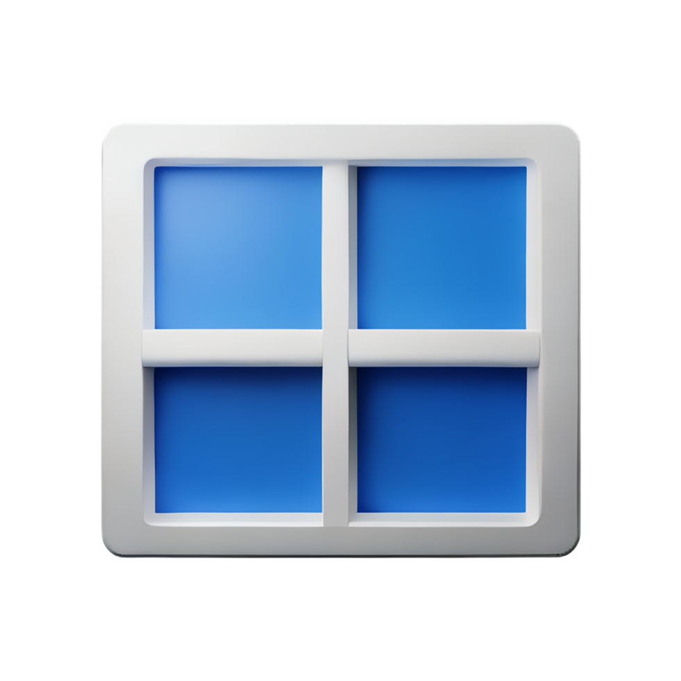 window 3d rendering icon illustration png