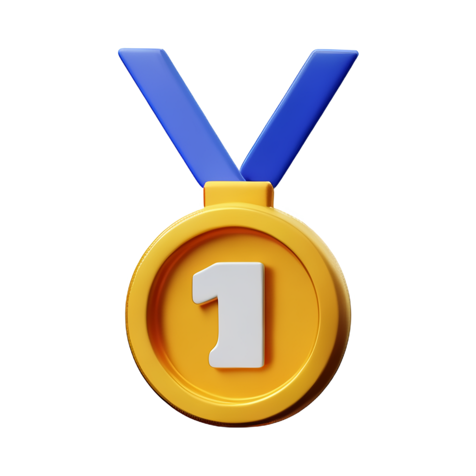 medal 3d rendering icon illustration png