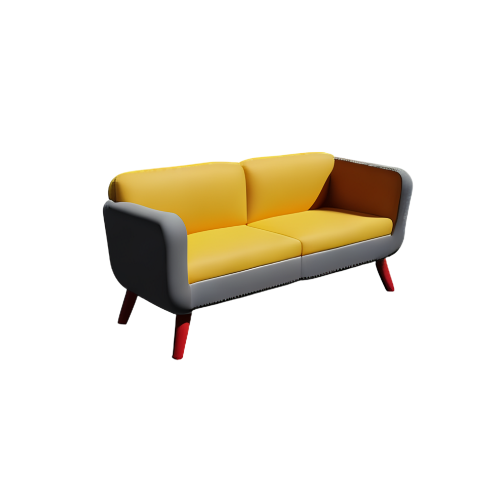 sofa 3d rendering icon illustration png