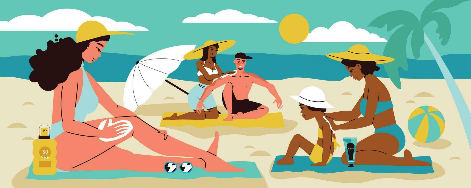 Sunblock Flat Concept vector