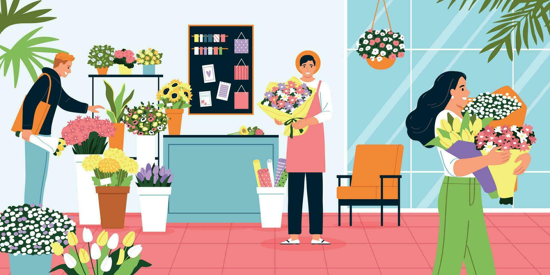 Flower And Florist Shop Background vector