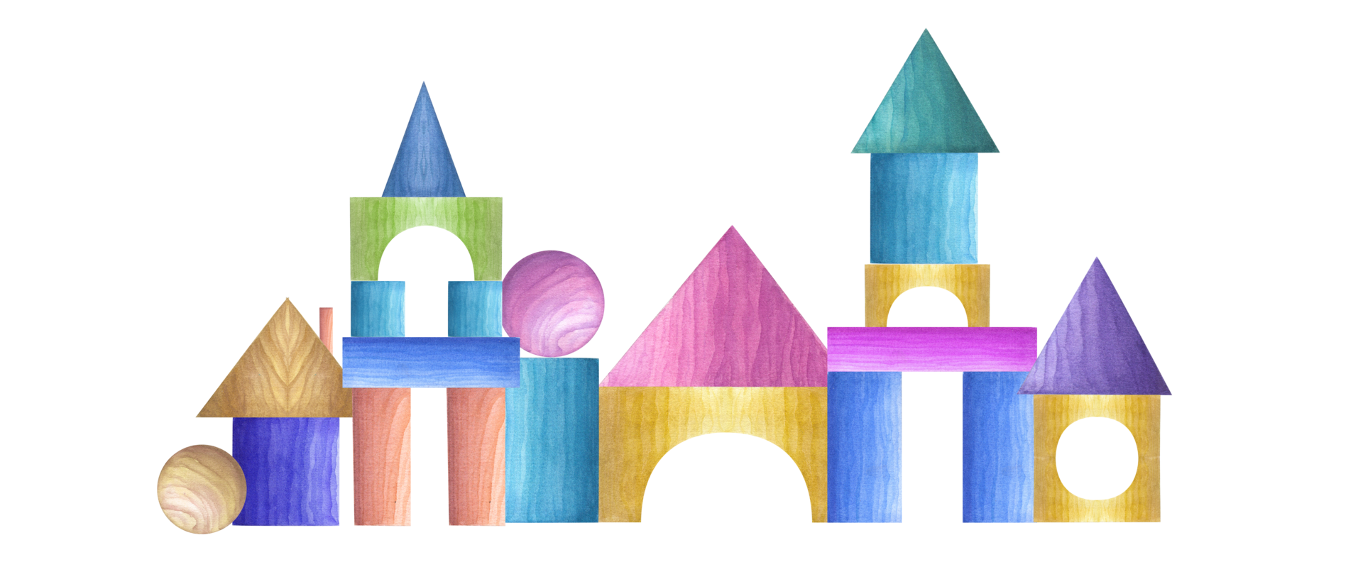 Castelo Infantis Bloco De Brinquedos Construindo Ilustração De