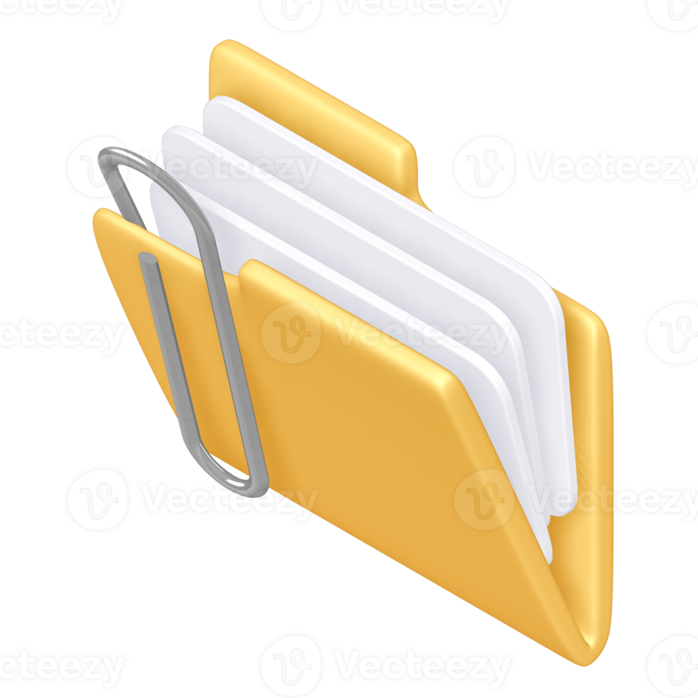 Attached Documents Folder Icon, 3d rendering png