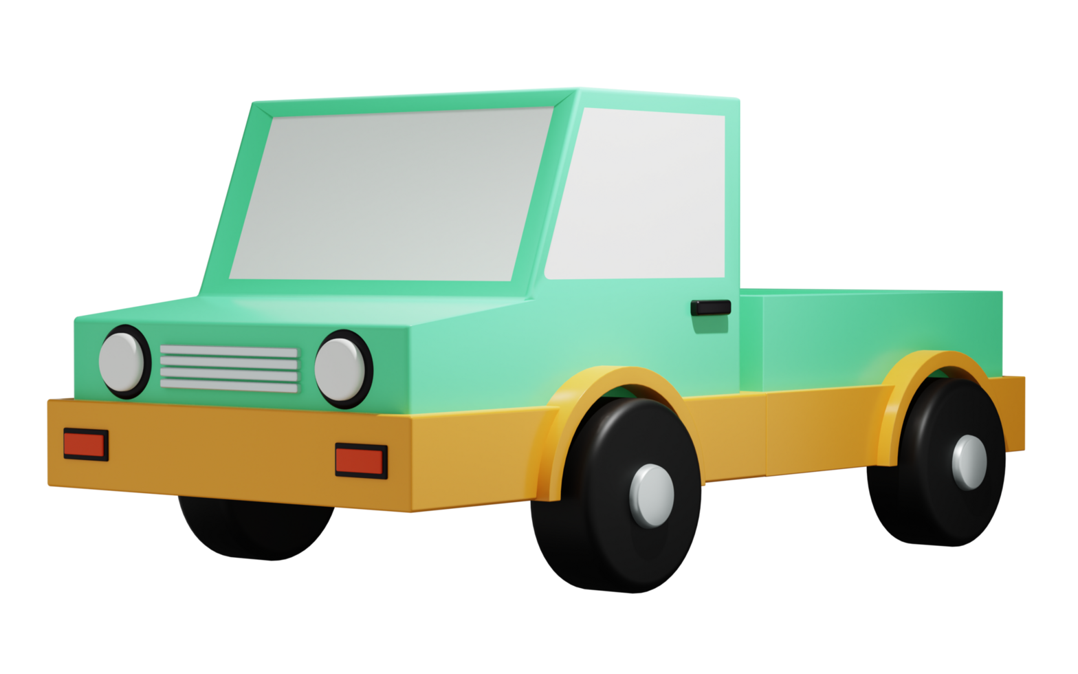 3D Rendering of Cute Toy Car with Transparent Background png
