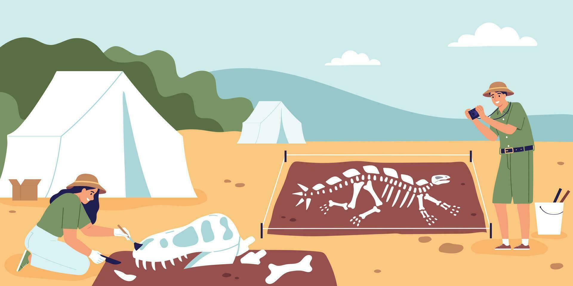 Archaeology And Geology Background vector