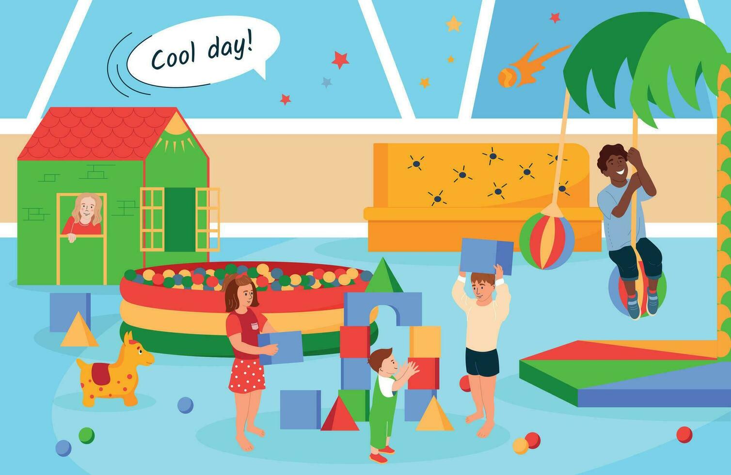 Cool Day Flat Background vector