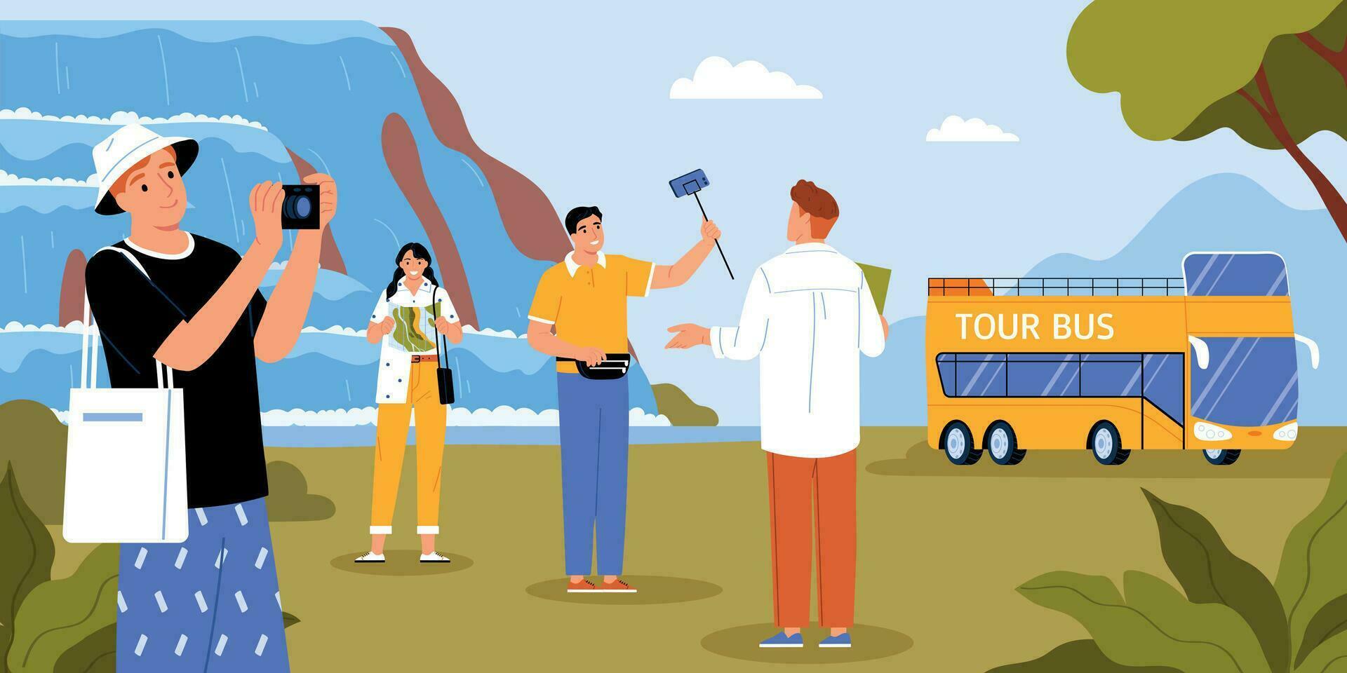 Guide And Excursion Background vector
