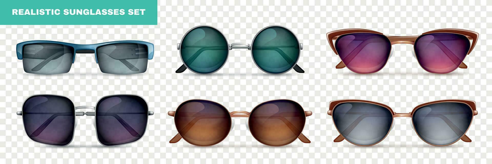 conjunto de gafas de sol realistas vector