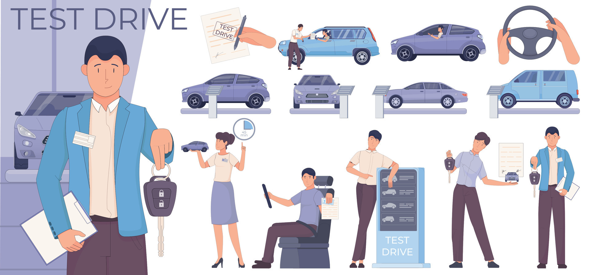 Test Drive Icon Set 28573002 Vector Art at Vecteezy