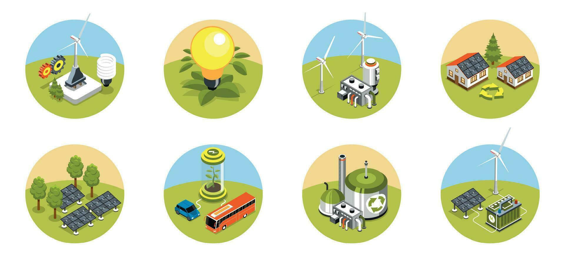 Green Energy Round Compositions vector