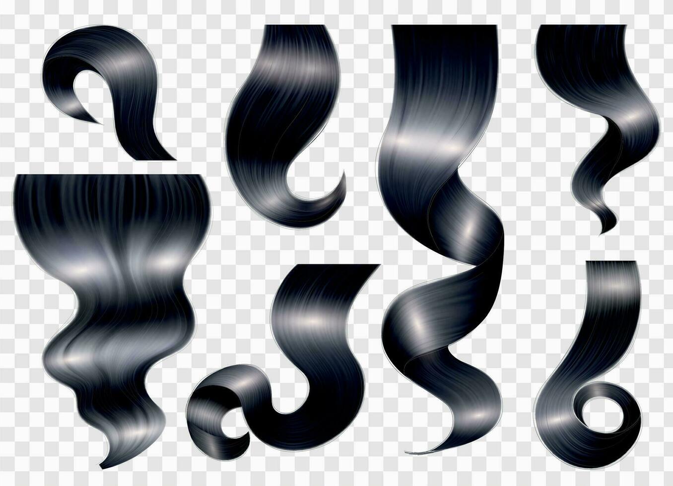 Brunette Hair Realistic Set 28573023 Vector Art at Vecteezy