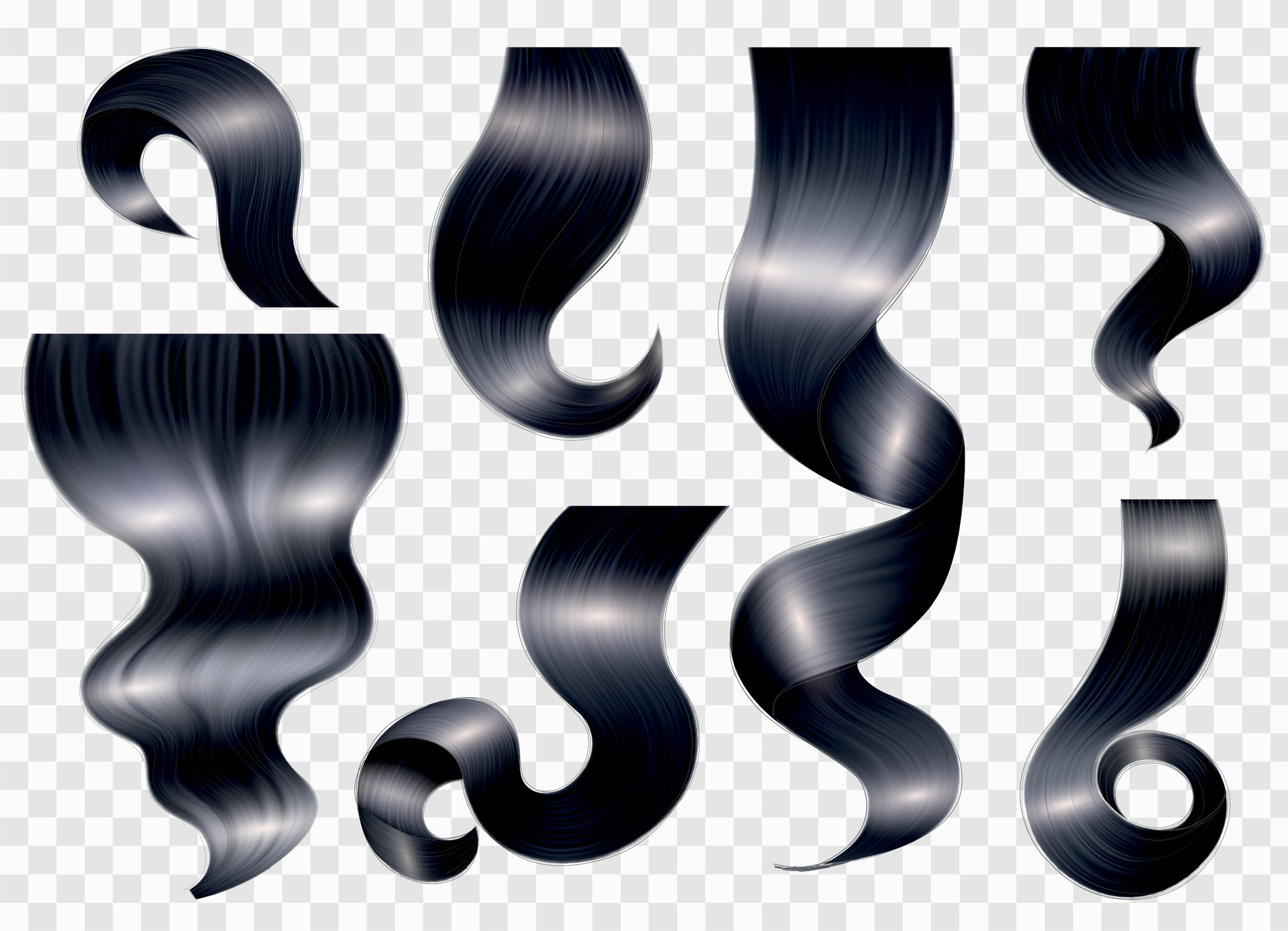 Brunette Hair Realistic Set 28573023 Vector Art at Vecteezy
