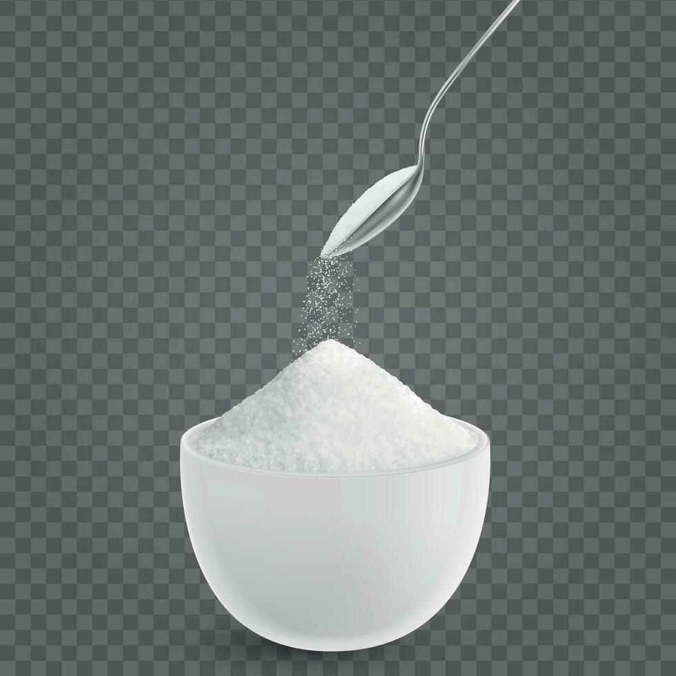 Realistic Salt Spoon Composition vector