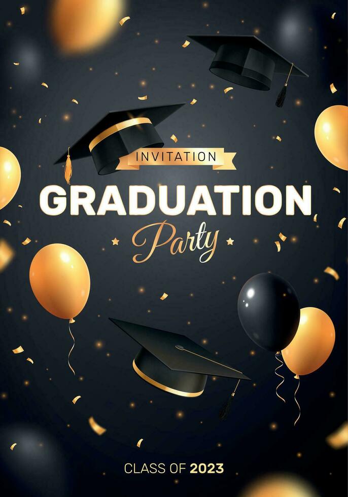 Graduation Party Invitation Background vector