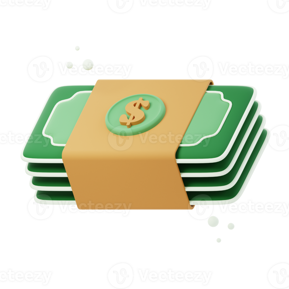 3D money icon illustrations render of versatile and symbolic money icon designs. Perfect for visually representing currency, wealth, and financial transactions in your projects. png