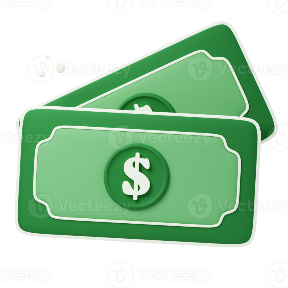 3D money icon illustrations render of versatile and symbolic money icon designs. Perfect for visually representing currency, wealth, and financial transactions in your projects. png