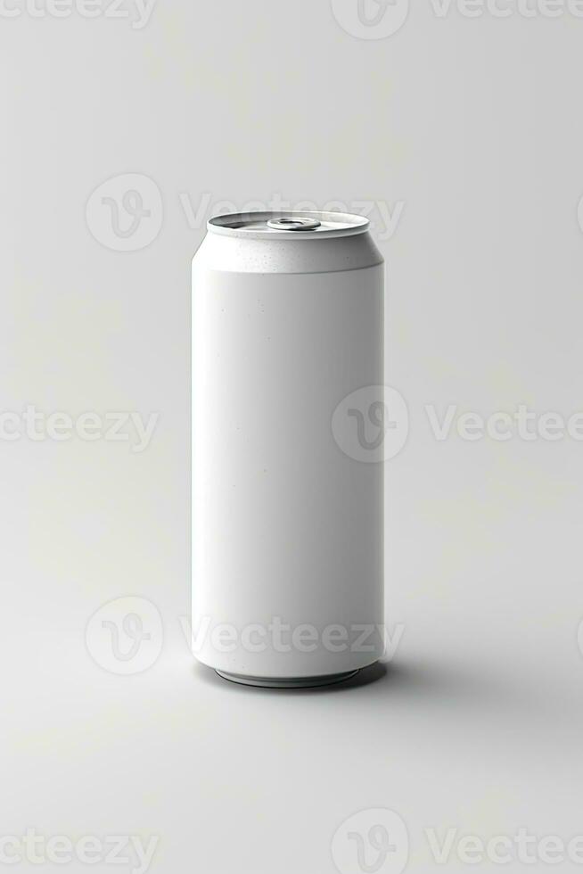 Soda Can Mockup White with shades white background, AI Generated photo