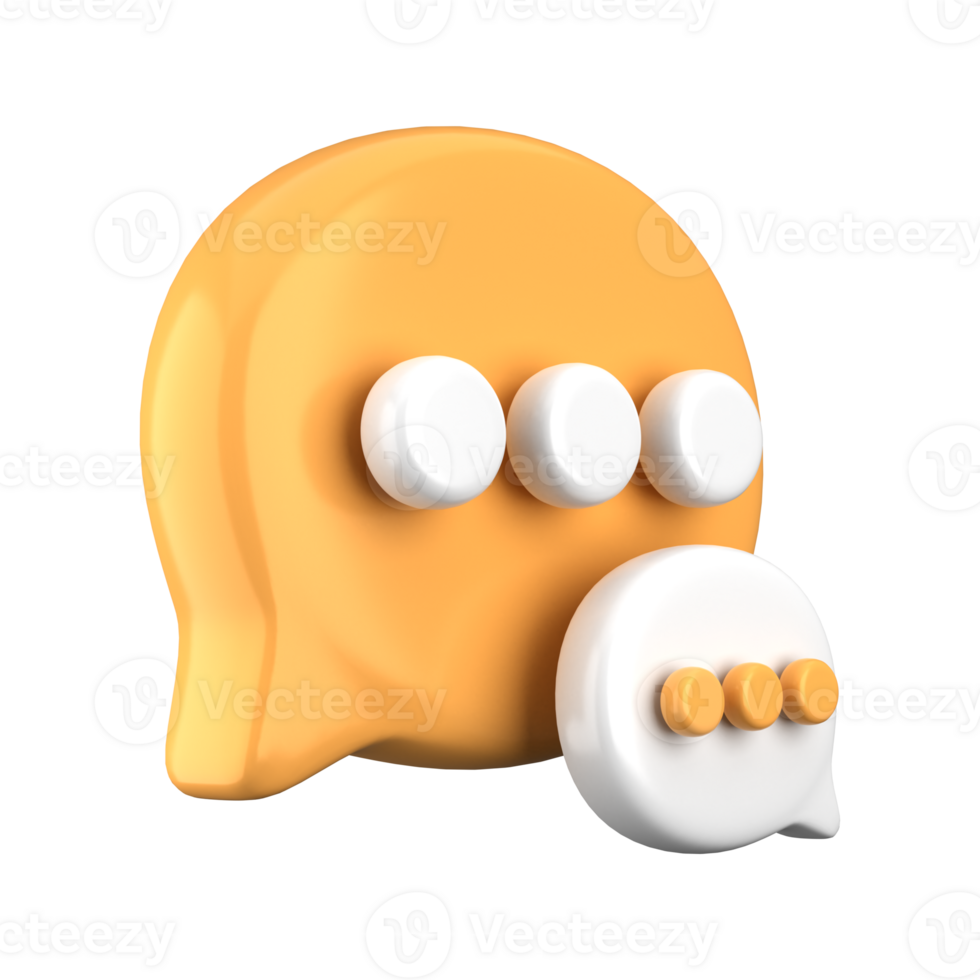 3d rendering of  Speech bubble messages, bell notification, social media communication concept, chat box in social network and messenger. fit for 3d technology design assets png