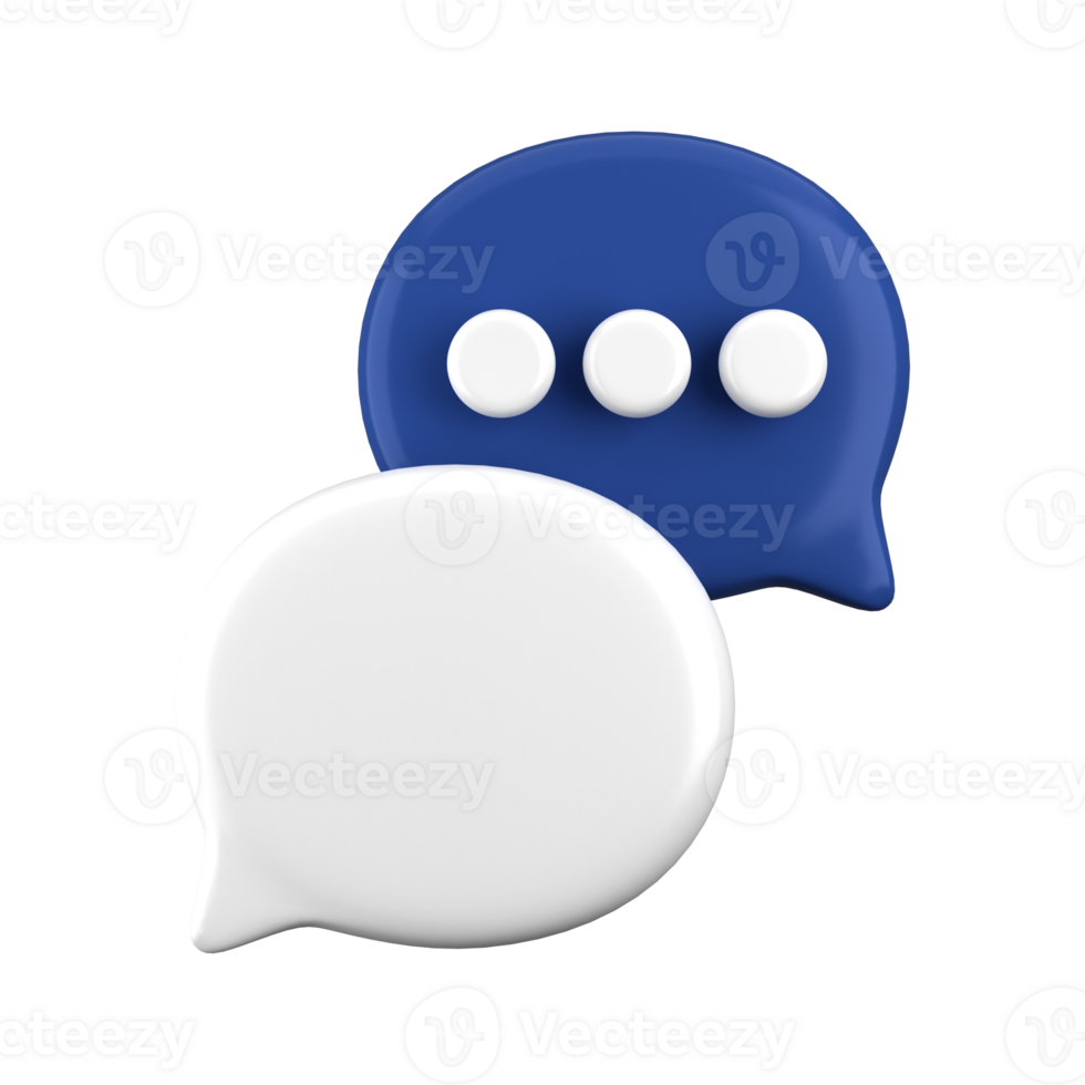 3d rendering of  Speech bubble messages, bell notification, social media communication concept, chat box in social network and messenger. fit for 3d technology design assets png