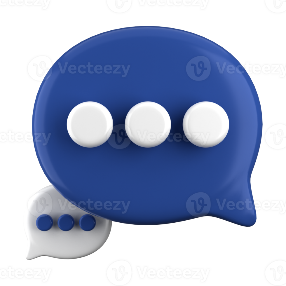 3d rendering of  Speech bubble messages, bell notification, social media communication concept, chat box in social network and messenger. fit for 3d technology design assets png