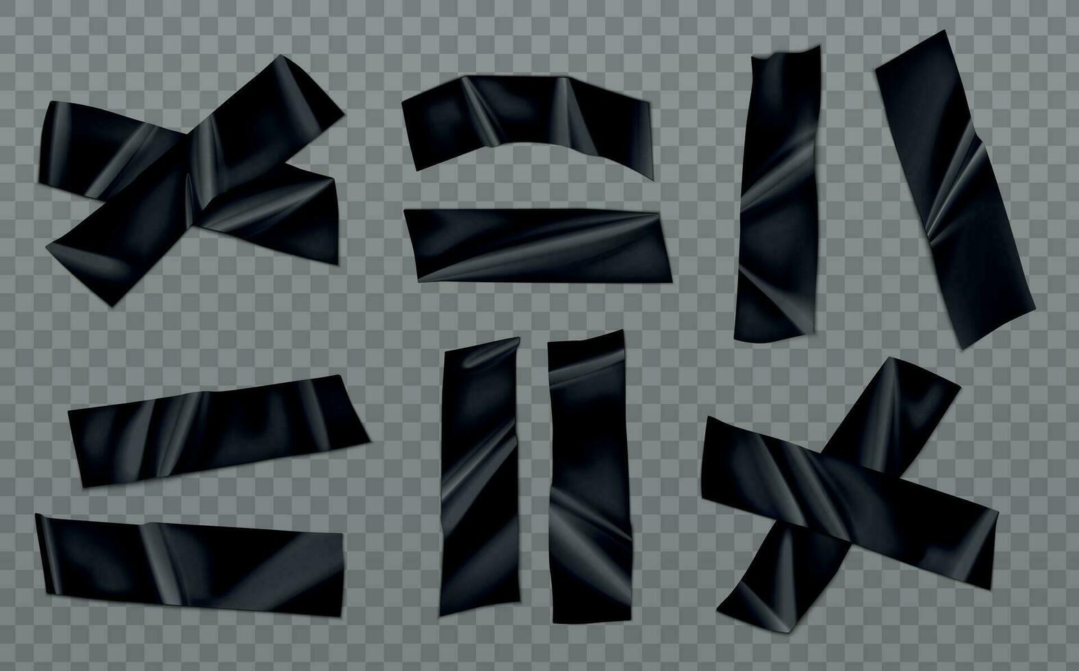 Black Duct Tape Set vector