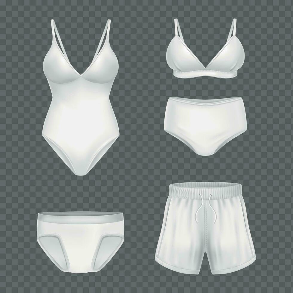 Female Male Swimsuit Set vector