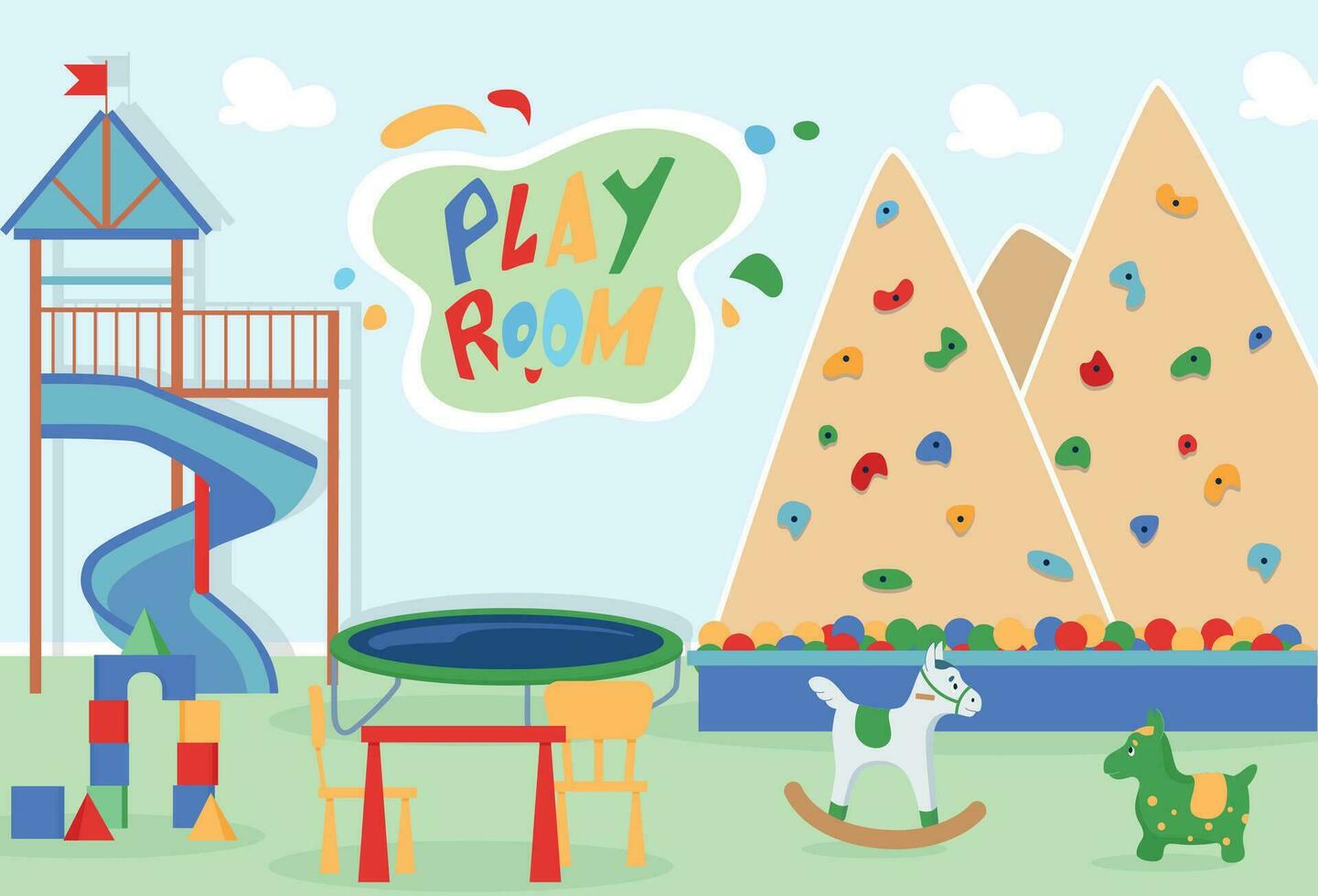 Play Room Flat Background vector