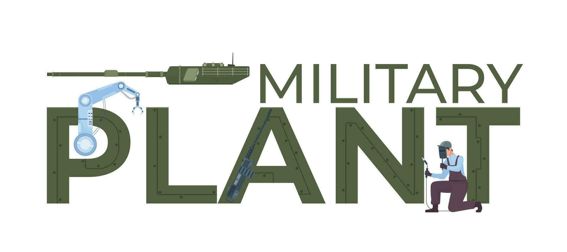 Military Plant Flat Text vector