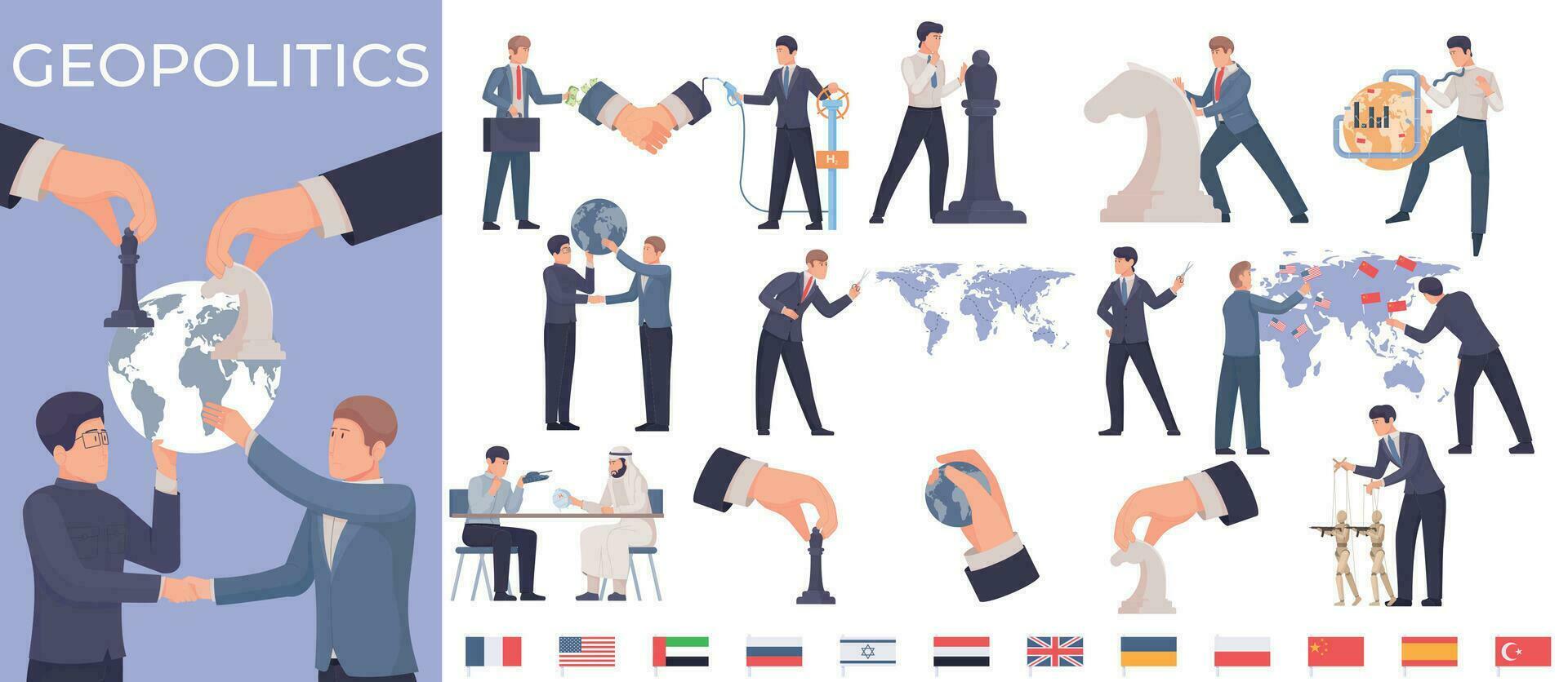 Geopolitics Flat Composition vector