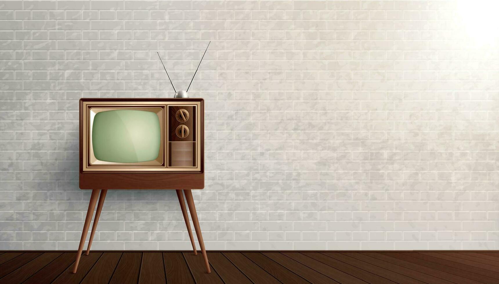 Retro Vintage TV Composition vector