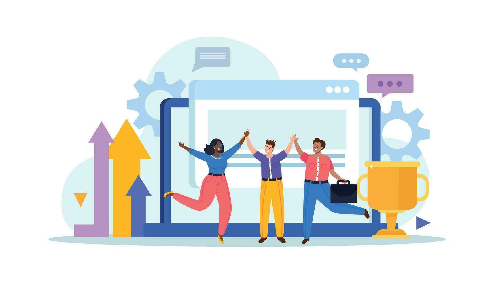 Corporate Computer Team Composition vector