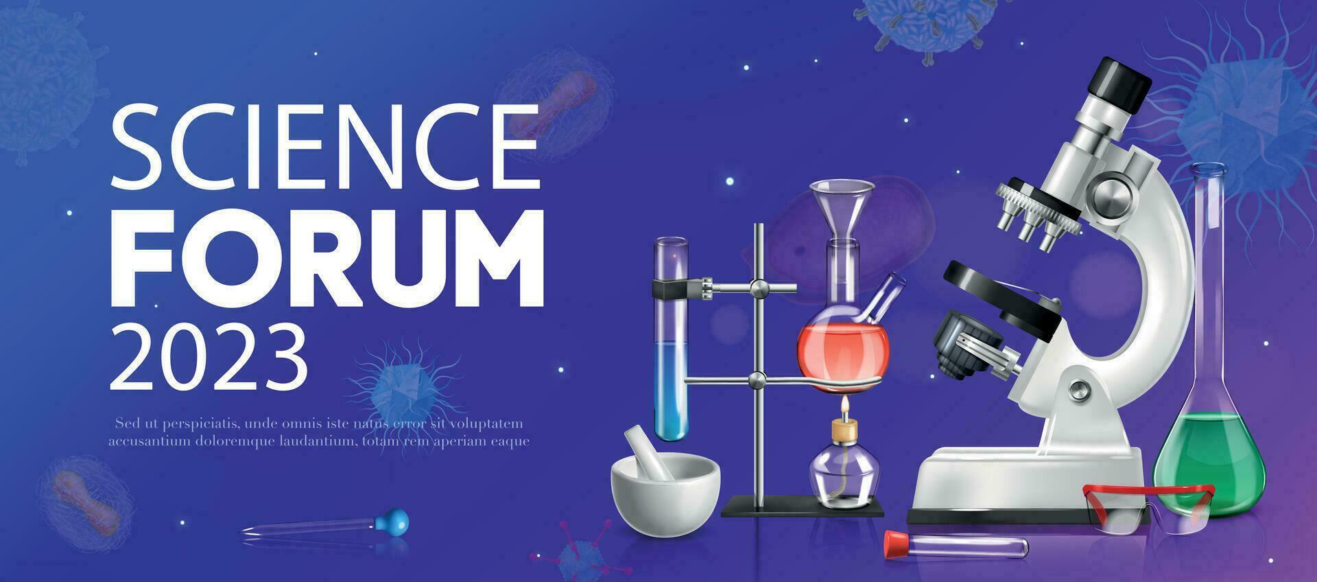 Science Forum 2023 Horizontal Poster vector