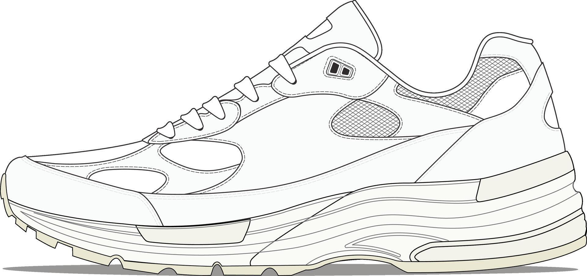 Retro Running Sneaker Vector Design Illustration Template 28573323