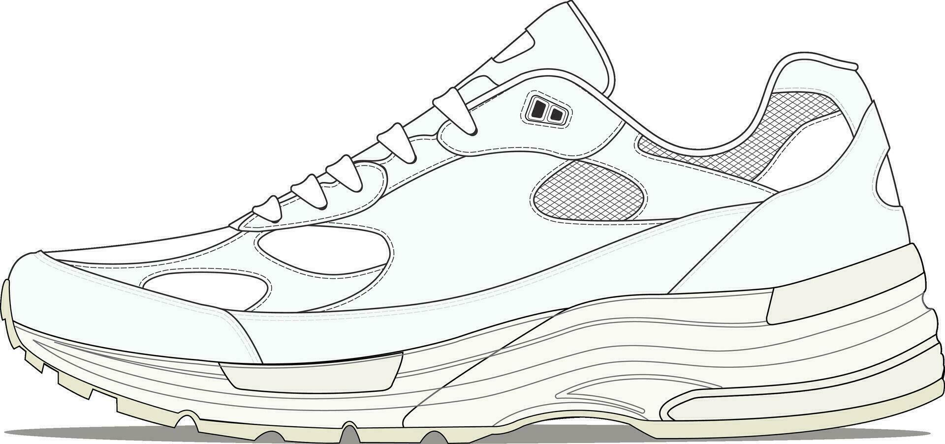 Retro Running Sneaker Vector Design Illustration Template