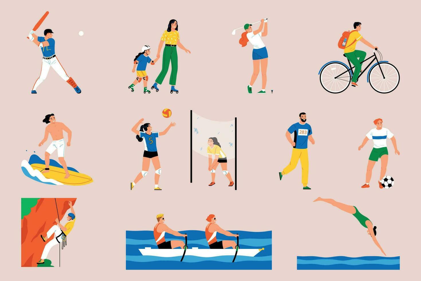 Summer Sports Icon Set vector