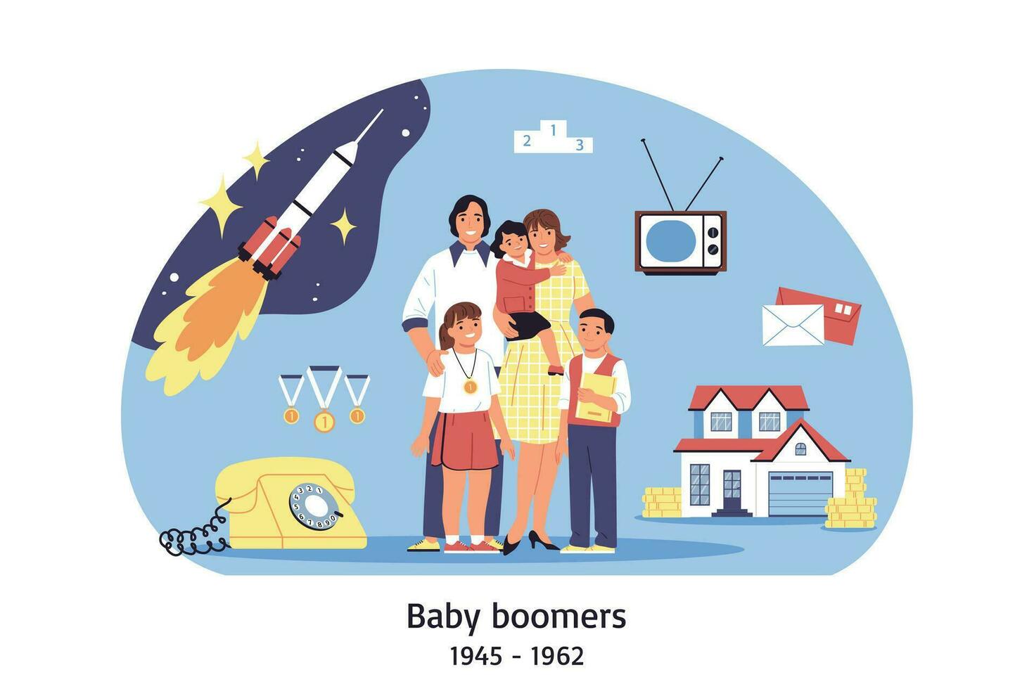 bebé boomers Generacion composición vector