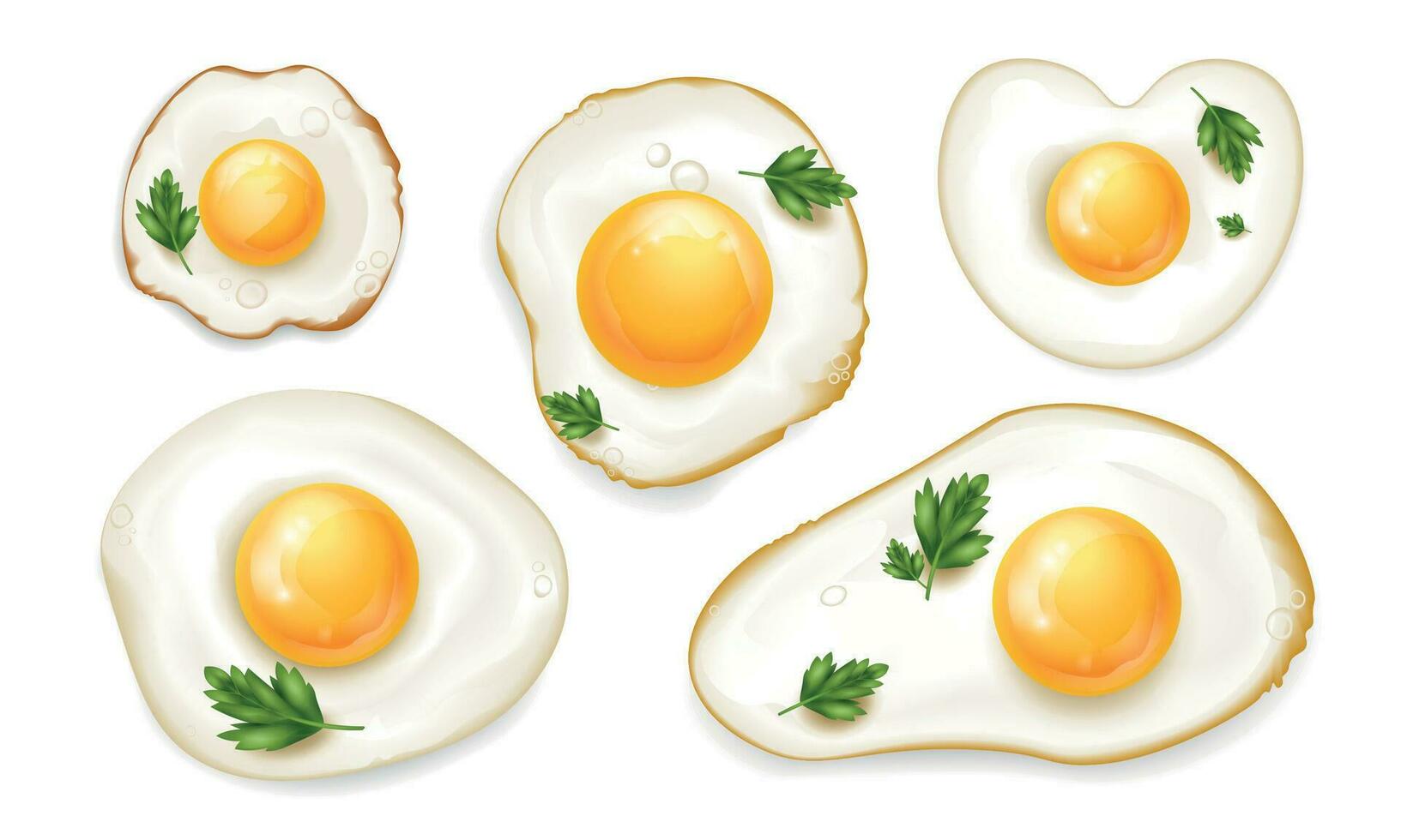 conjunto de huevos fritos vector