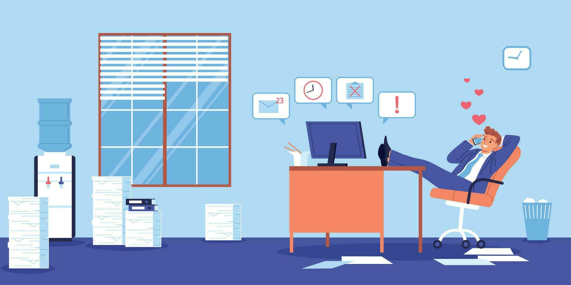 Procrastination Project Manager Composition vector