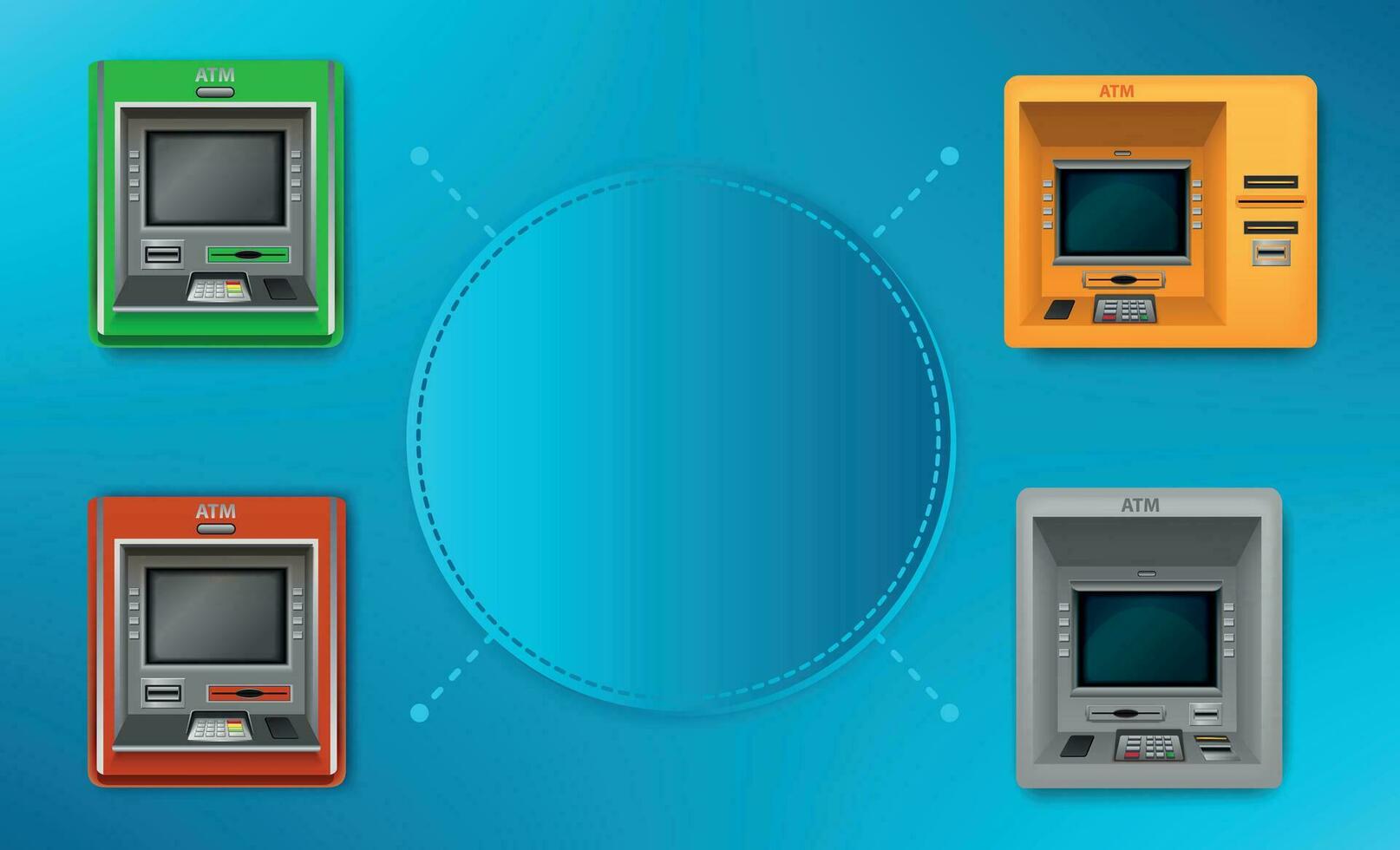 Atm Machine Infographic vector