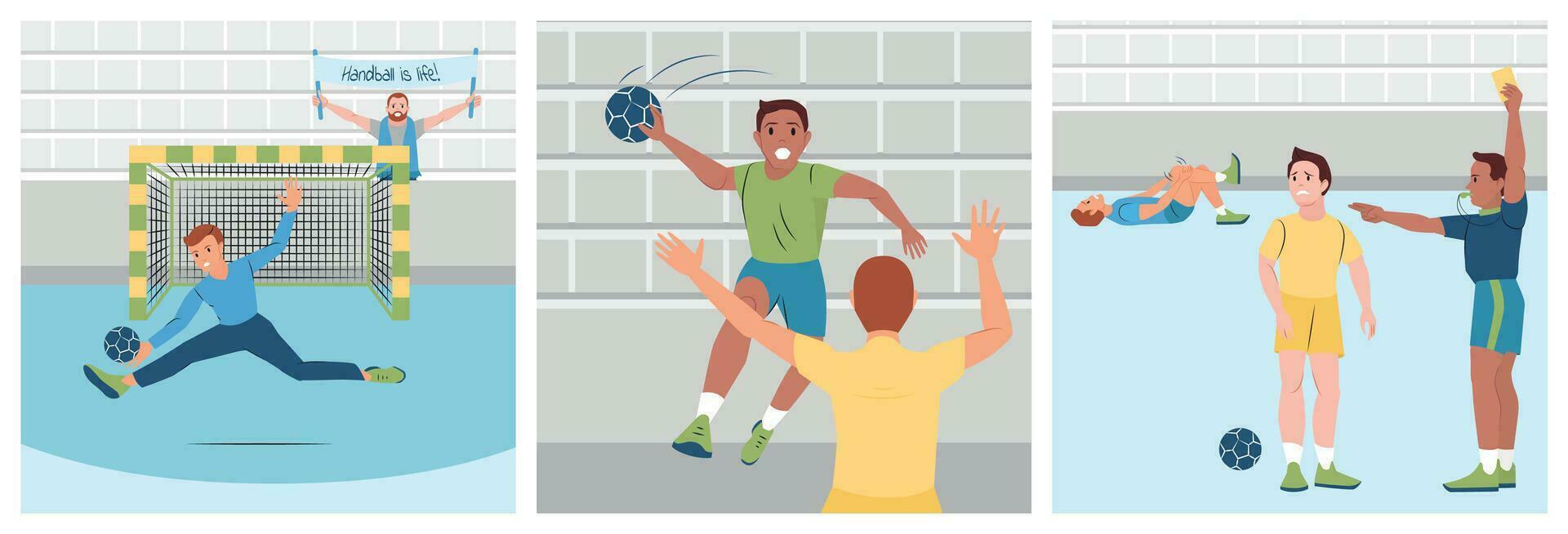 balonmano jugadores conjunto vector