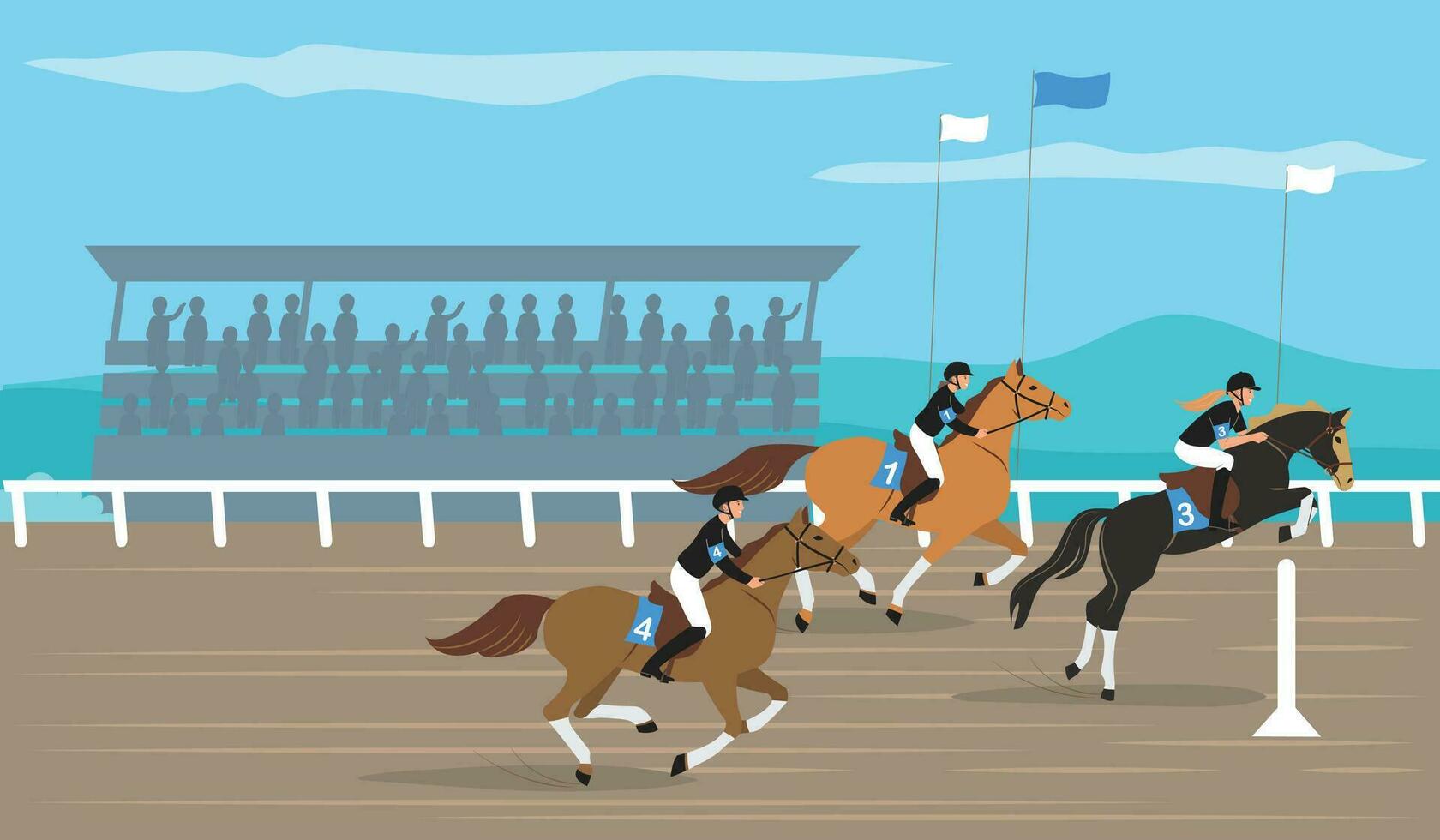 Horse Race Illustration vector