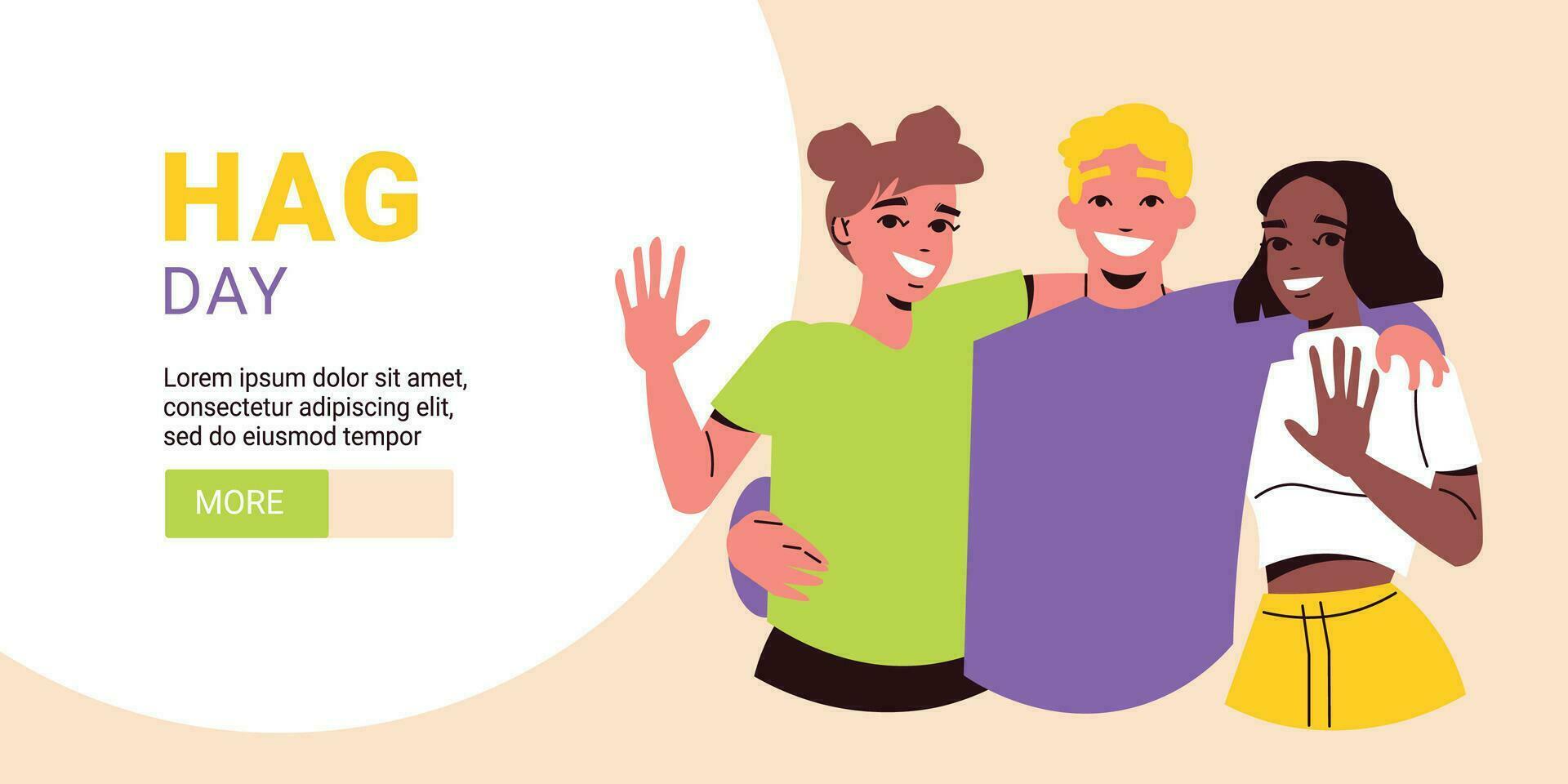 Hugging Friends Banner vector