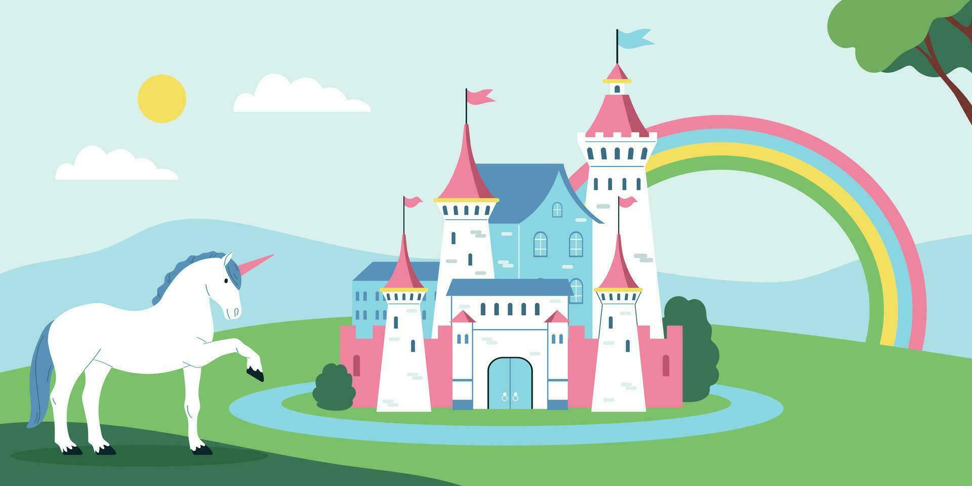 Fairy Tale Kingdom Background vector
