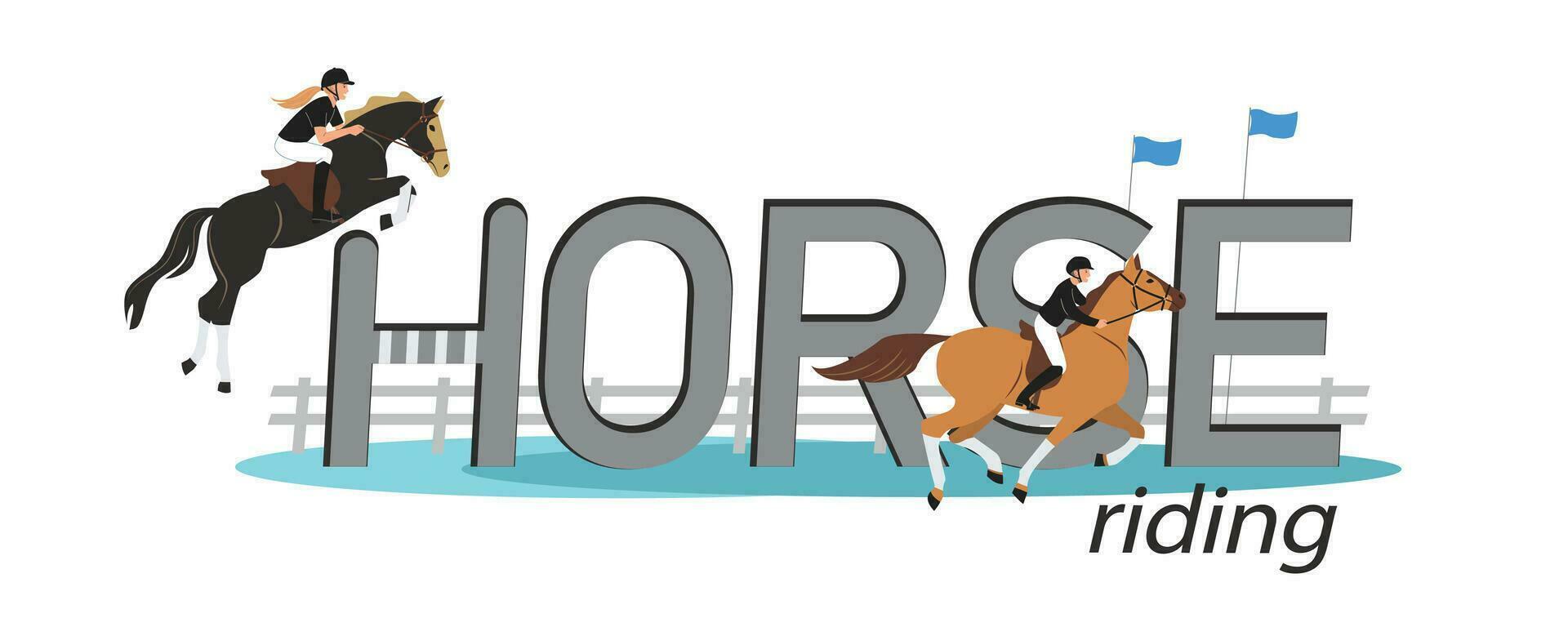 Horse Riding Text vector