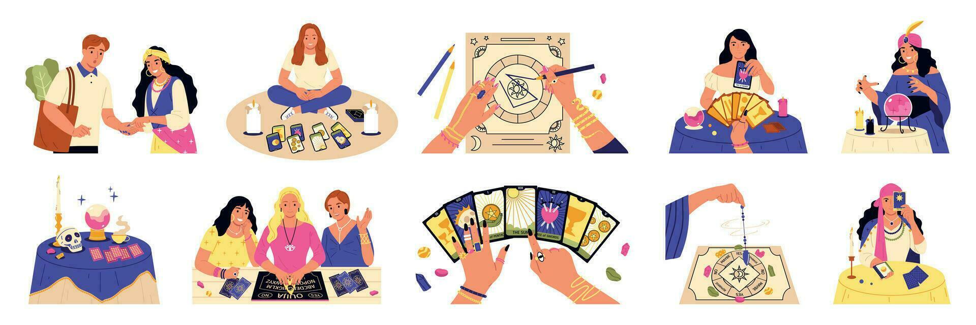 Fortune Telling Set vector