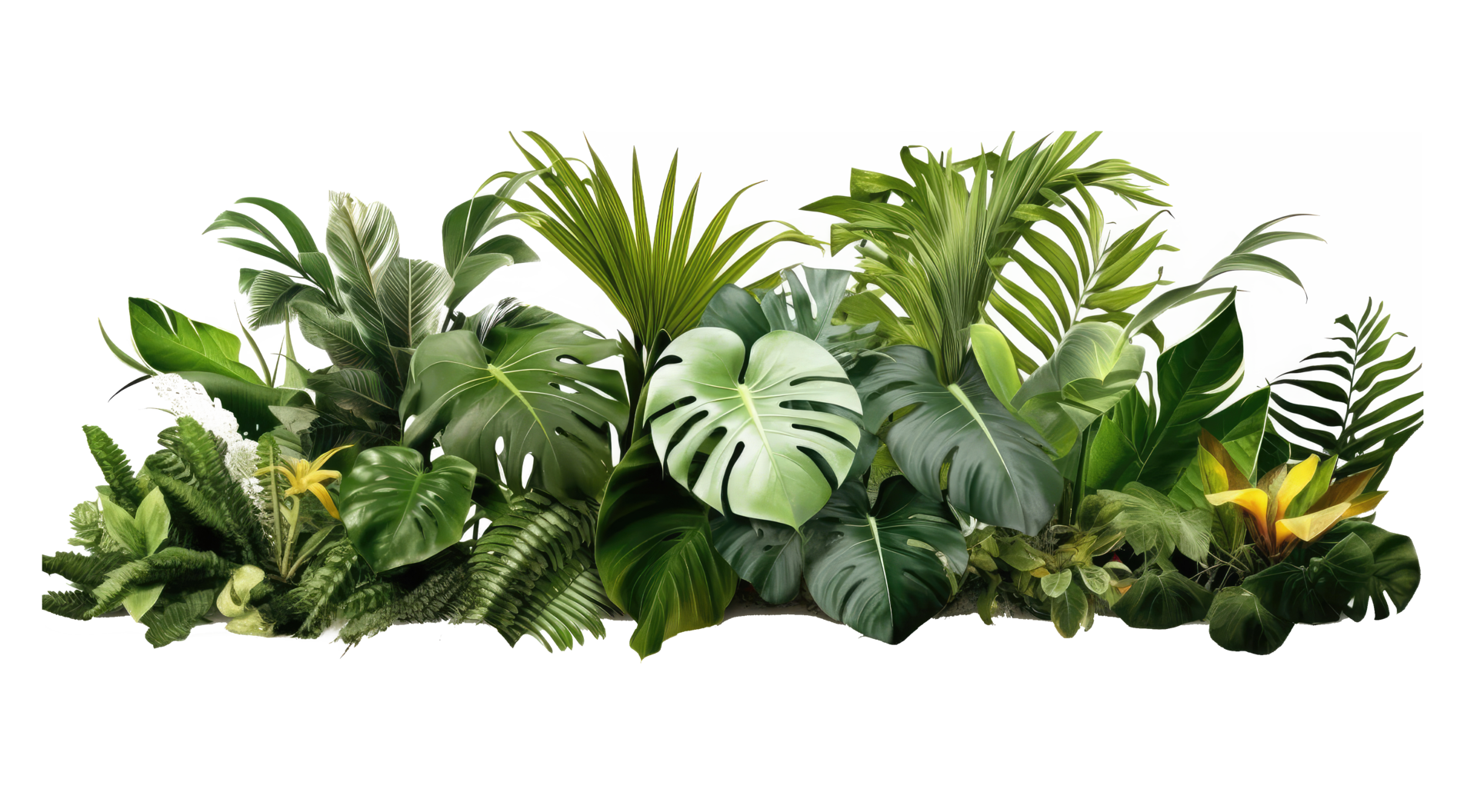 tropical-leaves-plants-bushes-natural-floral-arrangement-ai