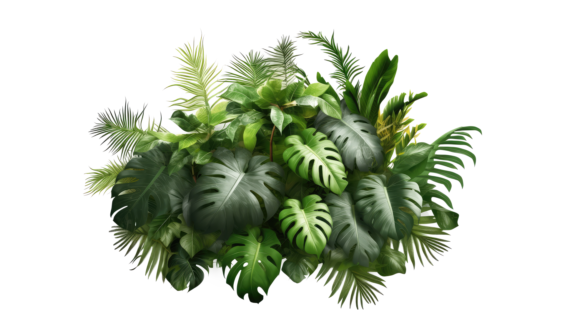 Tropical Leaves Plants Bushes Natural Floral Arrangement AI tropical-leaves-plants-bushes-natural-floral-arrangement-ai