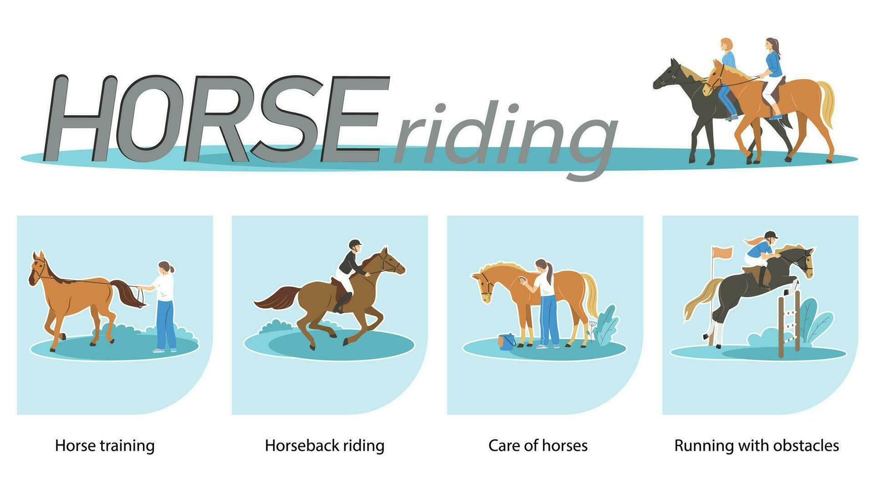 Horse Riding Infographic vector